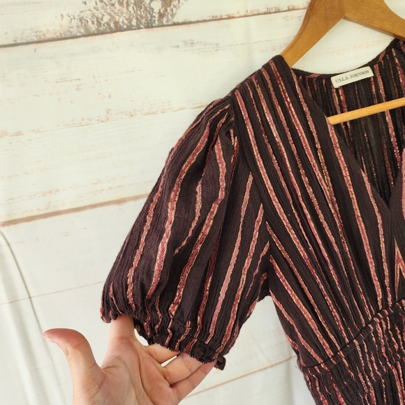 Ulla Johnson Zaria Metallic Striped Cotton And Lurex Dress Sizd 0 - Picture 8 of 16